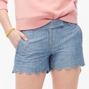 J.Crew Chambray Short with scalloped hem